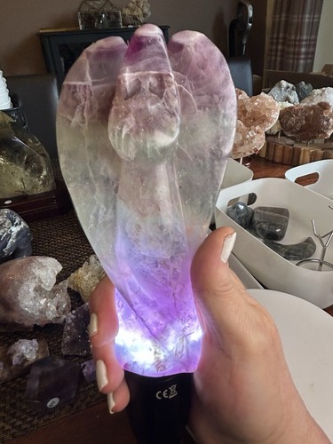 Large flourite angel carving - large,