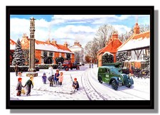 Post Office Telephones Morris Z Bedford coal lorry framed picture free p&p UK