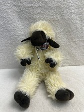 Vintage Manhattan Toy company black white fluffy sheep lamb soft toy plush