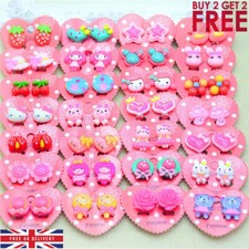  1 Pair Fake Kids Non-Piercing Cartoon Cute Clip-On Earrings for  Girls UKSeller