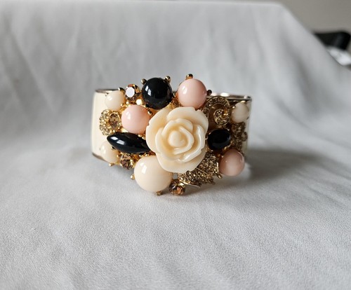 Vintage wide enamel floral - wide,