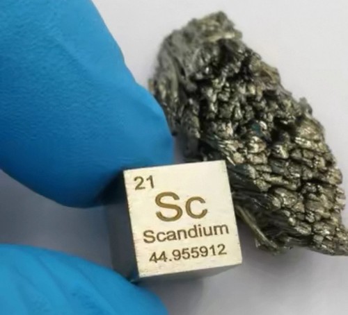 Pure scandium metal cube - sc,