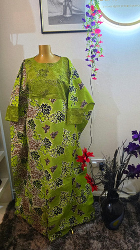 Women green african print - green,