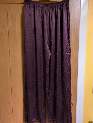 Pure silk plum purple palazzo - silk,