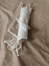 White fabric bunting, 30 flags, 10 metres, very good condition