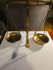 Antique brass balance scales - antique,