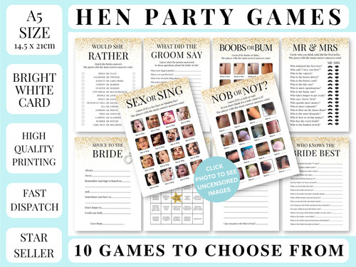 Funny hen party games - party, rude