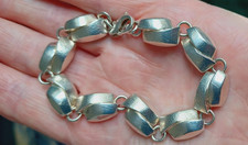 Vintage 925 Sterling Silver Panel Bracelet Textured Hallmarked Jewellery