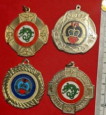 Group of Four Vintage Irish Dancing Feile Medals from 2002 - Gold/Silver Toned 