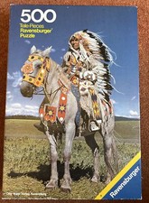 Rare 1978 Ravensburger 500 Pc Jigsaw Puzzle Red Indian Chief No 6255157 Complete