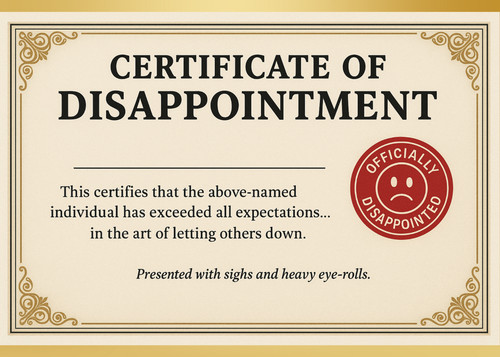 Funny certificate of - 😂,