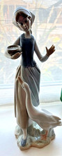 Lladro Girl Feeding Goose