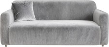 Yeahmart Thick Sofa Cover 3 Seater 195-230cm Silver Grey Velvet Protector -USED