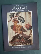 Jacobean Iron-on Transfer patterns vintage embroidery book Linda Ormesson Dover