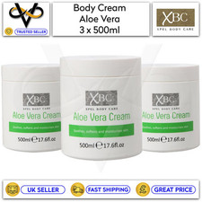 3 x XBC Aloe Vera Moisturising Cream 500ml Soothes, Softens And Moisturizes Skin