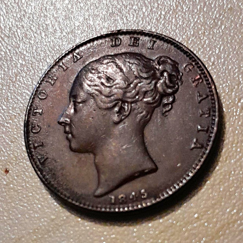 1845 victoria farthing coin - farthing,