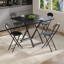 Folding Table and Chairs 3/5PC Restaurant Bar Kitchen Dining Breakfast Furniture