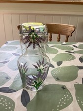Italian hand painted Lavender Design Bedside Tumbler And Carafe NWOT