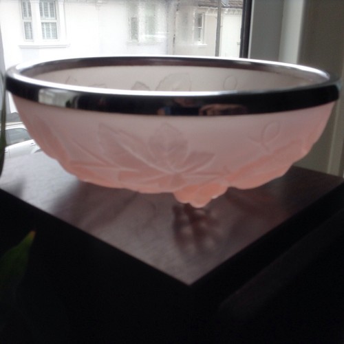 30s art deco pink satin - deco, glass