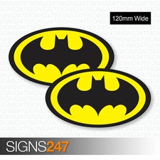 2 x BATMAN STICKERS 120mm Wide