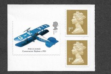 Great Britain Meccano toys bi-Plane   Self-Adhesive + 2 x 1st Class mnh