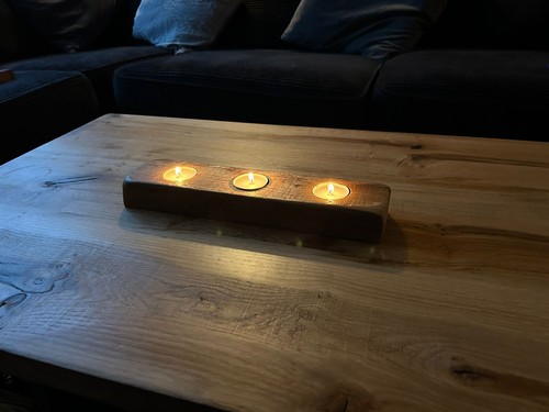 Oak tea light - light, candle