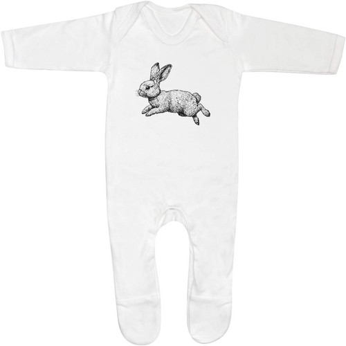 Jumping bunny baby sleepsuit - bunny',