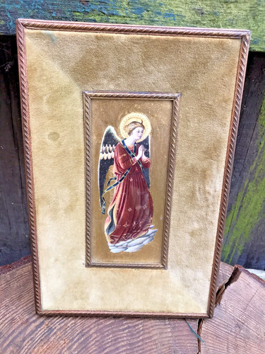 Antique oil copper angel - oil,
