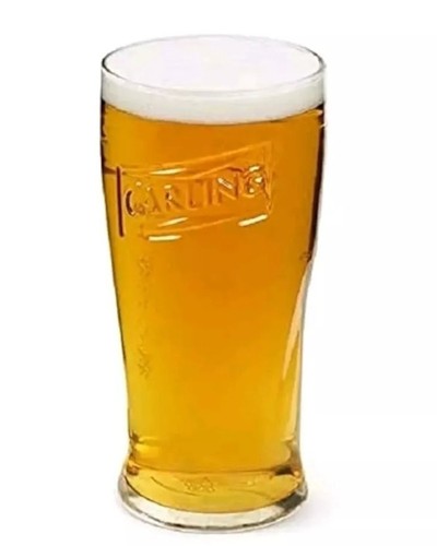 Carling half pint glasses - half,