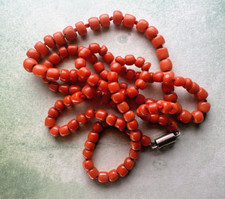 ANTIQUE VICTORIAN SALMON RED