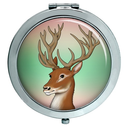 Stag head compact mirror - head,
