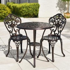 Antique Copper "Brooksby" Two Seater Garden Table & Chair Bistro Furniture Set
