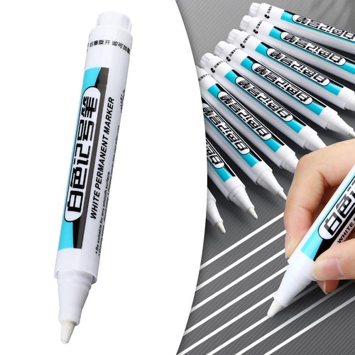 Permanent white marker pen - white,