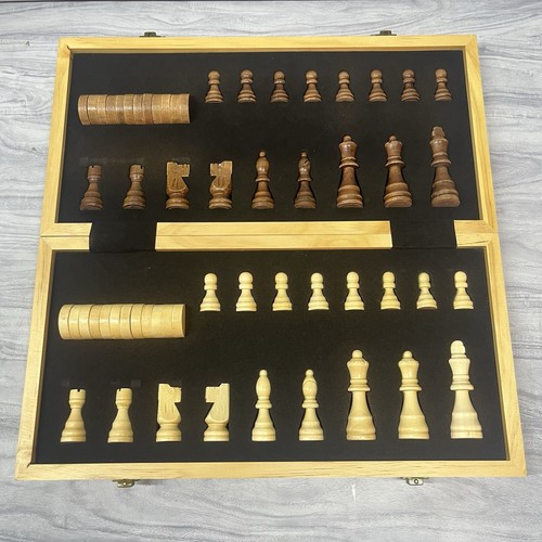 Wooden chessboard set with - wooden,