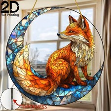 Fox Moon Suncatcher Hanging