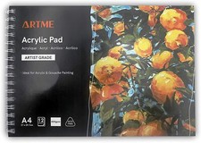 ARTME A5 A4 A3 Acrylic Pad x 12 Sheets 400gsm Extra Heavyweight Cold Pressed