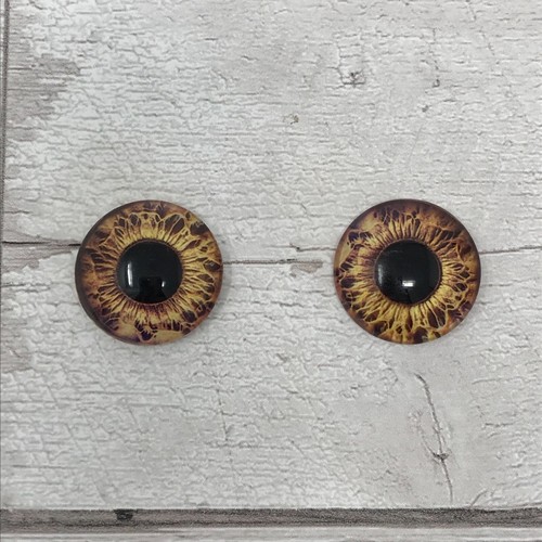 Pair gold glass eyes - gold,