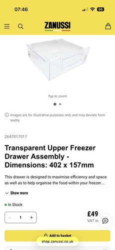Zanussi transparent upper - zanussi,