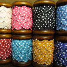 3 Metres POLKA DOT SPOTTY 8mm RIC RAC Braid Ribbon Trim - 10 COLOURS