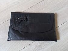 Black Leather Clutch Bag