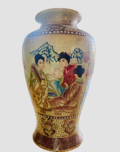 Antique japanese satsuma vase - antique,