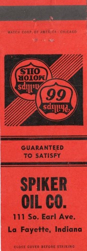 Vintage matchcover spiker oil - ,