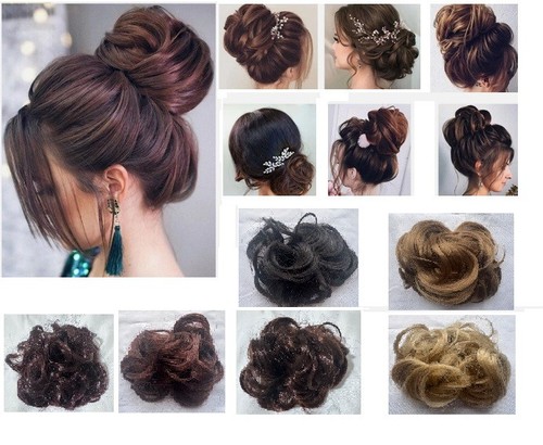 Messy hair bun curly wavy - bun,