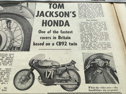 Honda cb92 racer tom jackson - honda,