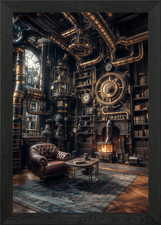 Steampunk Library Interior