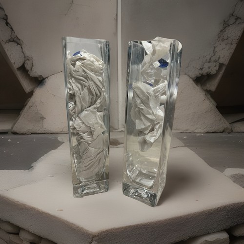 Glass rectangle vase - glass,