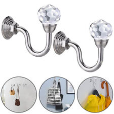 2X Metal Crystal Curtain Holdback Wall Tie Backs Hooks Holder Curtain Tie Back