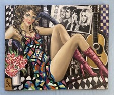 ELENA KHMELEVA b1966 ABBA large original signed canvas oil painting voulez vous