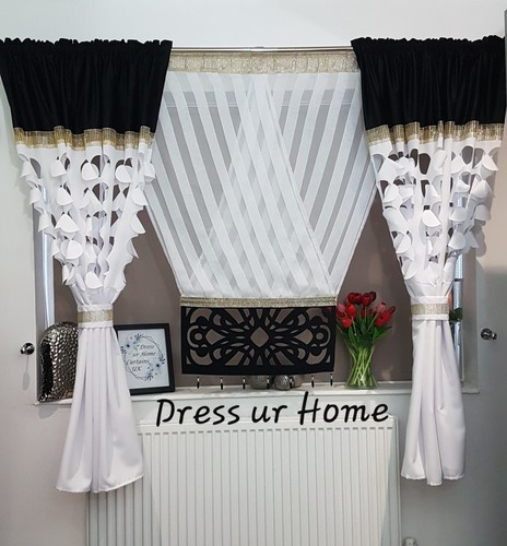 Net panel with - , curtains