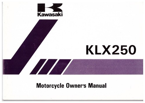 Owner manual kawasaki - owner's,